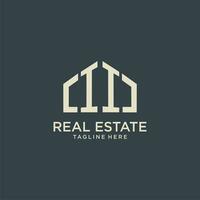 II initial monogram logo for real estate design vector