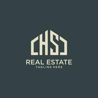 HS initial monogram logo for real estate design vector