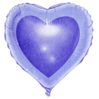 watercolor hand drawn heart shaped realistic balloon png