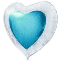 watercolor hand drawn heart shaped realistic balloon png