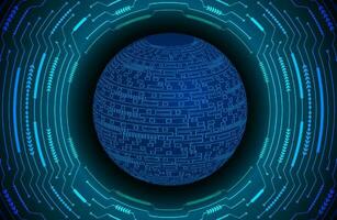 Modern Holographic Globe on Technology Background vector