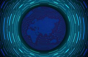 Modern Holographic Globe on Technology Background vector