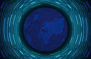 Modern Holographic Globe on Technology Background vector