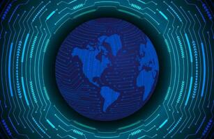 Modern Holographic Globe on Technology Background vector