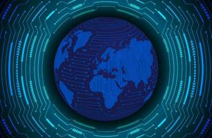 Modern Holographic Globe on Technology Background vector