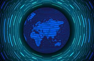 Modern Holographic Globe on Technology Background vector