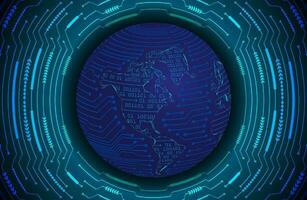 Modern Holographic Globe on Technology Background vector