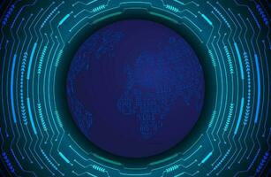 Modern Holographic Globe on Technology Background vector