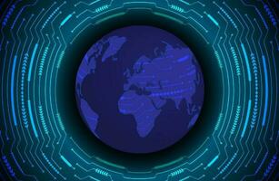 Modern Holographic Globe on Technology Background vector