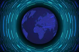 Modern Holographic Globe on Technology Background vector