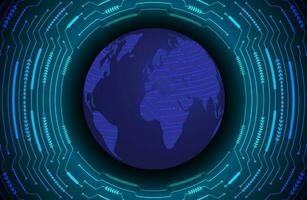 Modern Holographic Globe on Technology Background vector