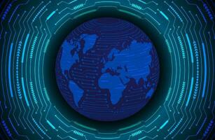 Modern Holographic Globe on Technology Background vector