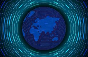Modern Holographic Globe on Technology Background vector