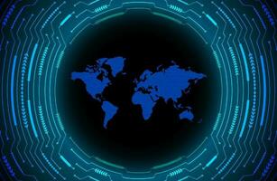 Modern Holographic Globe on Technology Background vector