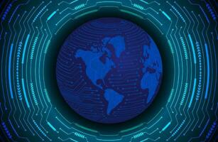Modern Holographic Globe on Technology Background vector