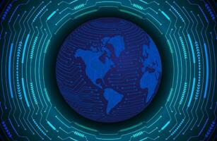 Modern Holographic Globe on Technology Background vector