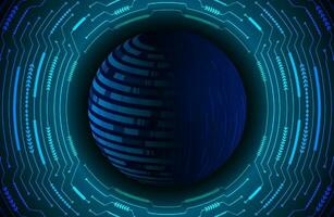 Modern Holographic Globe on Technology Background vector