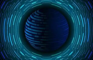 Modern Holographic Globe on Technology Background vector