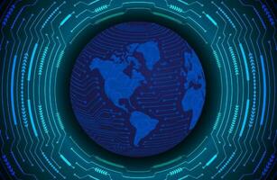 Modern Holographic Globe on Technology Background vector