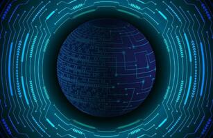 Modern Holographic Globe on Technology Background vector