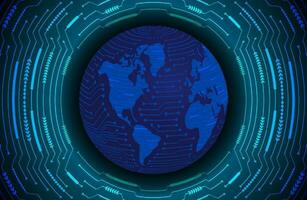 Modern Holographic Globe on Technology Background vector