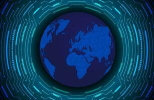 Modern Holographic Globe on Technology Background vector