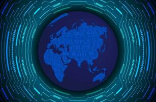 Modern Holographic Globe on Technology Background vector