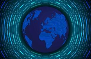 Modern Holographic Globe on Technology Background vector