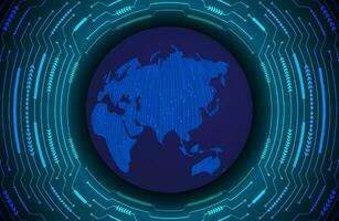 Modern Holographic Globe on Technology Background vector