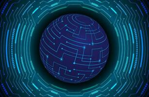 Modern Holographic Globe on Technology Background vector