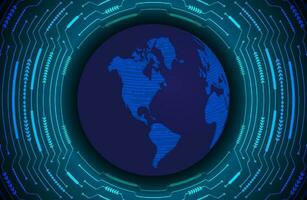 Modern Holographic Globe on Technology Background vector