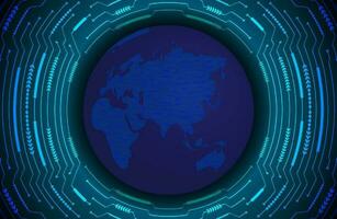 Modern Holographic Globe on Technology Background vector