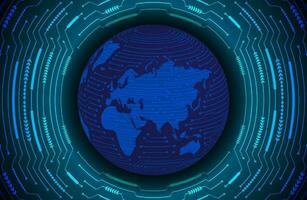 Modern Holographic Globe on Technology Background vector