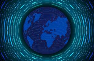 Modern Holographic Globe on Technology Background vector