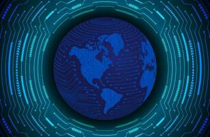 Modern Holographic Globe on Technology Background vector