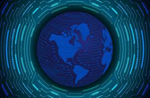 Modern Holographic Globe on Technology Background vector