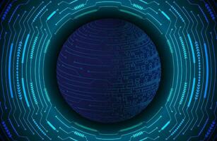 Modern Holographic Globe on Technology Background vector
