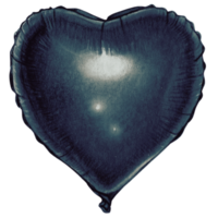 watercolor hand drawn heart shaped realistic balloon png