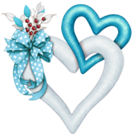 aquarelle décoratif lié cœurs avec arc png