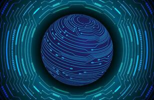 Modern Holographic Globe on Technology Background vector