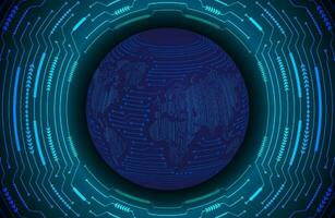 Modern Holographic Globe on Technology Background vector