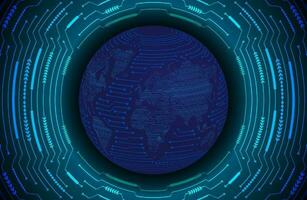 Modern Holographic Globe on Technology Background vector