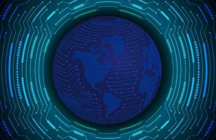 Modern Holographic Globe on Technology Background vector