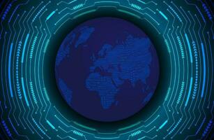 Modern Holographic Globe on Technology Background vector