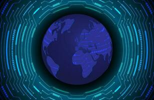 Modern Holographic Globe on Technology Background vector