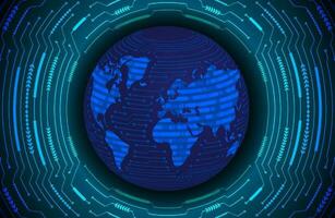 Modern Holographic Globe on Technology Background vector