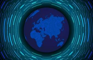 Modern Holographic Globe on Technology Background vector