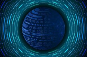 Modern Holographic Globe on Technology Background vector