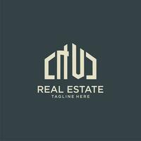 NV initial monogram logo for real estate design vector