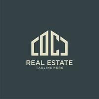 OC initial monogram logo for real estate design vector